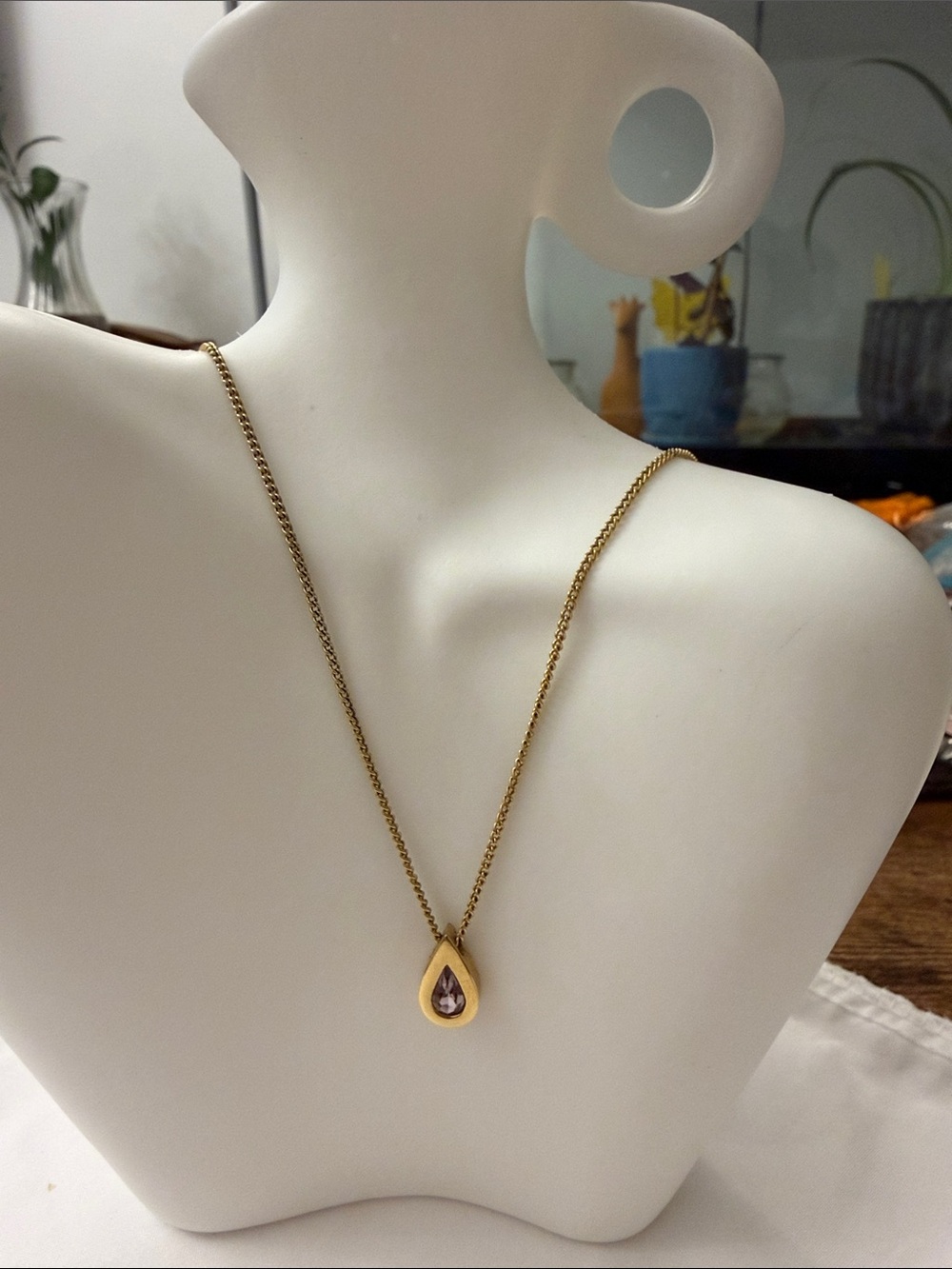 Alexandrite Teardrop Pendant Necklace